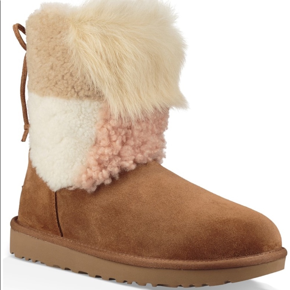 Ugg Classic Short Boots Patchwork Fluff - image 1